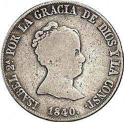 Large Obverse for 4 Reales 1840 coin