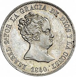 Large Obverse for 4 Reales 1840 coin