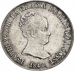 Large Obverse for 4 Reales 1840 coin