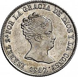 Large Obverse for 4 Reales 1847 coin