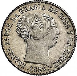Large Obverse for 4 Reales 1852 coin