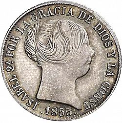 Large Obverse for 4 Reales 1853 coin