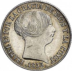 Large Obverse for 4 Reales 1853 coin
