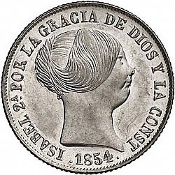 Large Obverse for 4 Reales 1854 coin