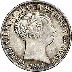 Large Obverse for 4 Reales 1854 coin