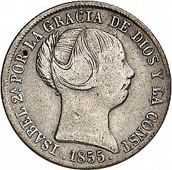 Large Obverse for 4 Reales 1855 coin