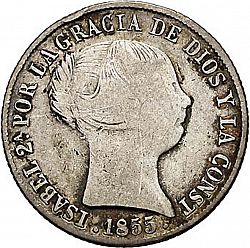 Large Obverse for 4 Reales 1855 coin