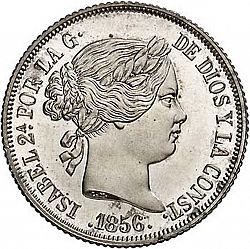 Large Obverse for 4 Reales 1856 coin