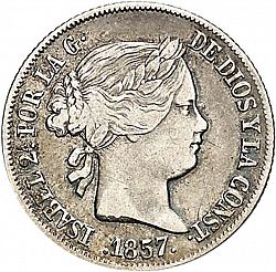 Large Obverse for 4 Reales 1857 coin