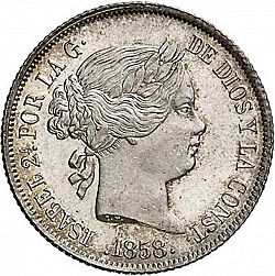 Large Obverse for 4 Reales 1858 coin