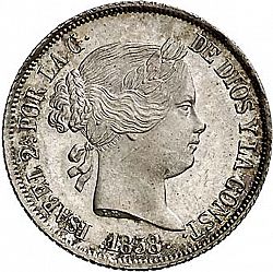 Large Obverse for 4 Reales 1858 coin