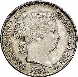 Large Obverse for 4 Reales 1859 coin