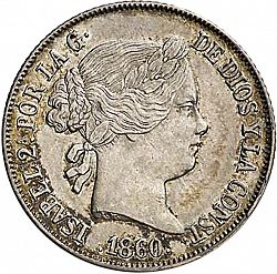 Large Obverse for 4 Reales 1860 coin