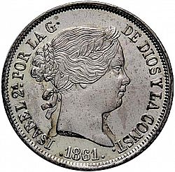 Large Obverse for 4 Reales 1861 coin