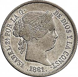 Large Obverse for 4 Reales 1861 coin