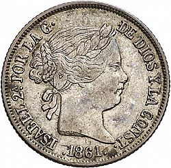 Large Obverse for 4 Reales 1861 coin
