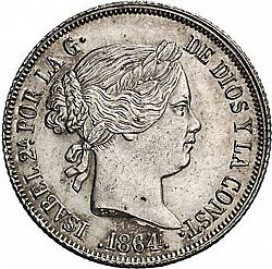 Large Obverse for 4 Reales 1864 coin