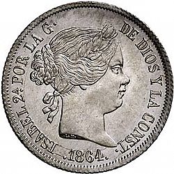 Large Obverse for 4 Reales 1864 coin