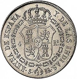 Large Reverse for 4 Reales 1835 coin
