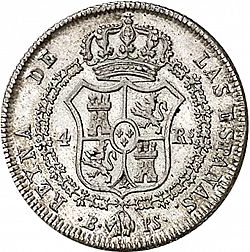 Large Reverse for 4 Reales 1837 coin