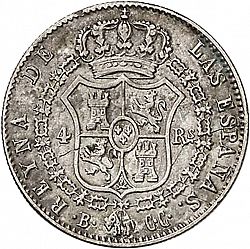 Large Reverse for 4 Reales 1843 coin