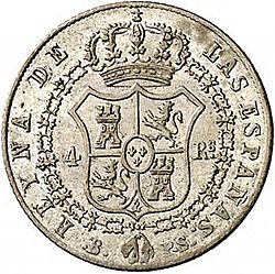 Large Reverse for 4 Reales 1845 coin