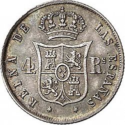Large Reverse for 4 Reales 1853 coin