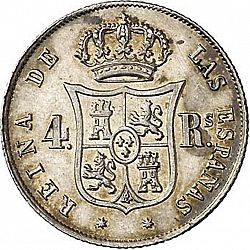 Large Reverse for 4 Reales 1853 coin
