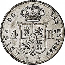 Large Reverse for 4 Reales 1854 coin