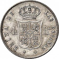 Large Reverse for 4 Reales 1855 coin