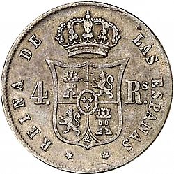 Large Reverse for 4 Reales 1855 coin