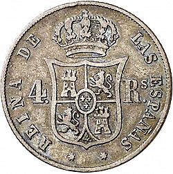 Large Reverse for 4 Reales 1855 coin