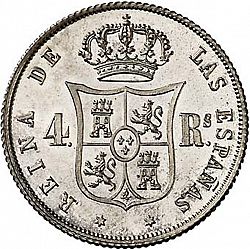 Large Reverse for 4 Reales 1856 coin