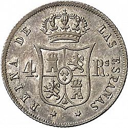 Large Reverse for 4 Reales 1857 coin