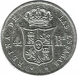 Large Reverse for 4 Reales 1858 coin