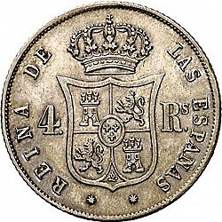 Large Reverse for 4 Reales 1860 coin