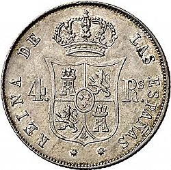 Large Reverse for 4 Reales 1860 coin