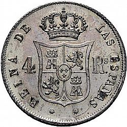 Large Reverse for 4 Reales 1861 coin
