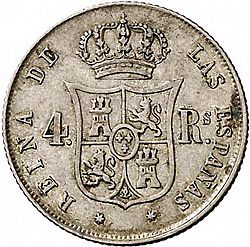 Large Reverse for 4 Reales 1861 coin