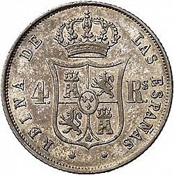 Large Reverse for 4 Reales 1862 coin