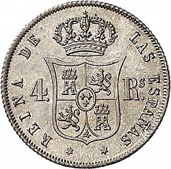 Large Reverse for 4 Reales 1862 coin