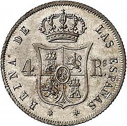 Large Reverse for 4 Reales 1863 coin