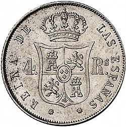 Large Reverse for 4 Reales 1863 coin