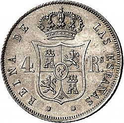 Large Reverse for 4 Reales 1864 coin