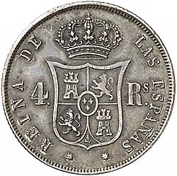 Large Reverse for 4 Reales 1864 coin