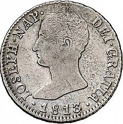 Large Obverse for 4 Reales 1813 coin