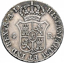 Large Reverse for 4 Reales 1812 coin