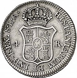 Large Reverse for 4 Reales 1812 coin