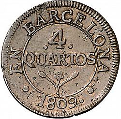 Large Reverse for 4 Cuartos 1809 coin