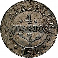Large Reverse for 4 Cuartos 1811 coin